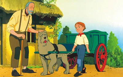 La série d’animation japonaise Un chien des Flandres, diffusée en France en 1995, a été le premier dessin animé doublé en kabyle et diffusé par BRTV en 2000, sous le titre Patrasche (nom du chien). Il a marqué toute une génération (©D.R.).